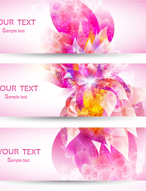 Colorful Halation banner vector 03