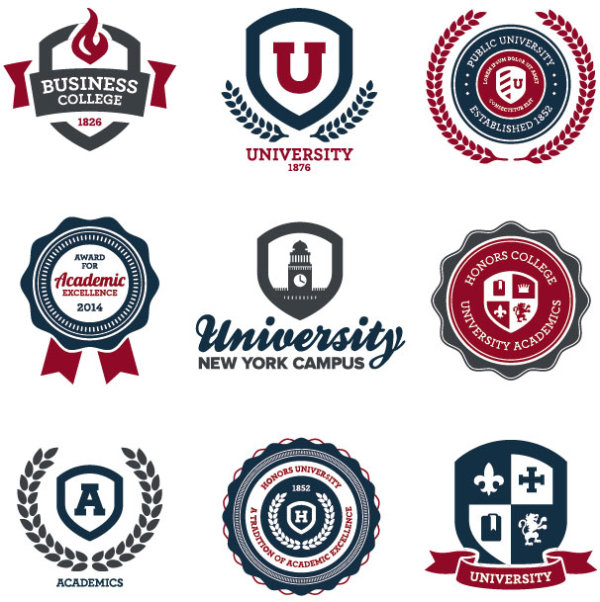 Creative of school emblems vector 02