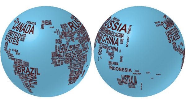 Elements of text with globe vector graphics 01