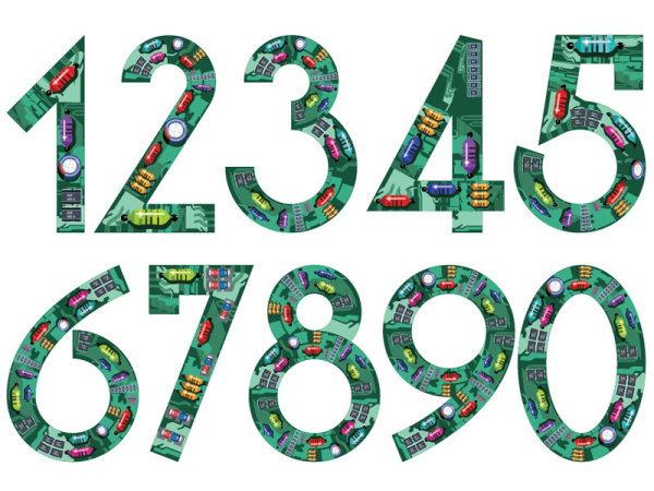 numeral with Circuit board vector