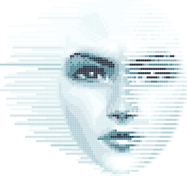 Digital women face Vector