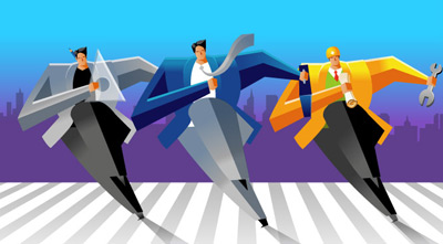 Comic business figures Vector