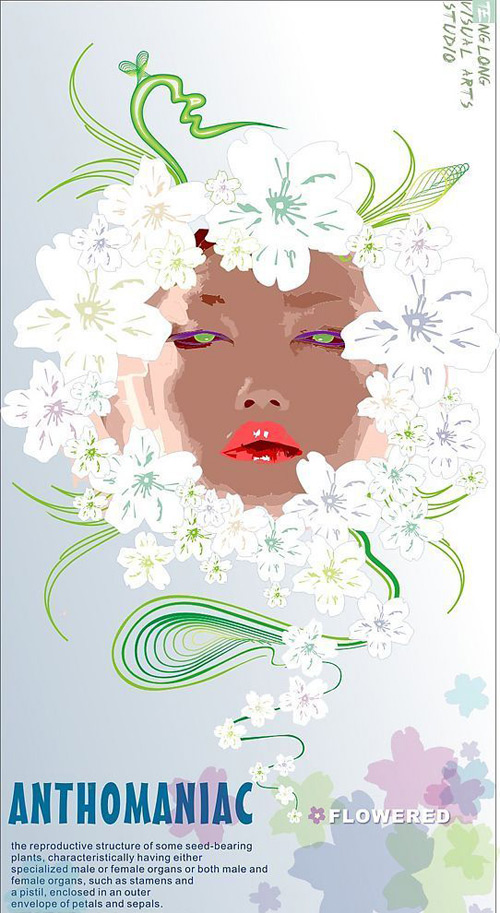 Floral characters Vector