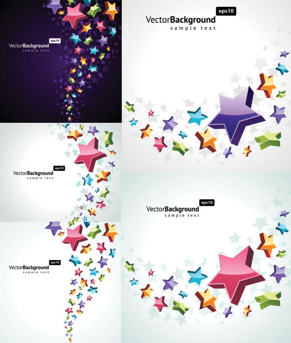 Three dimensional star background Vector Graphic