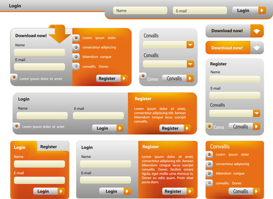 Website login boxes design vector 01