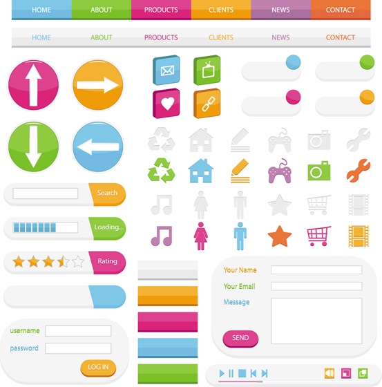Website login boxes design vector 02