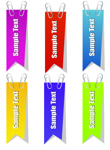 paper clip and tags vector