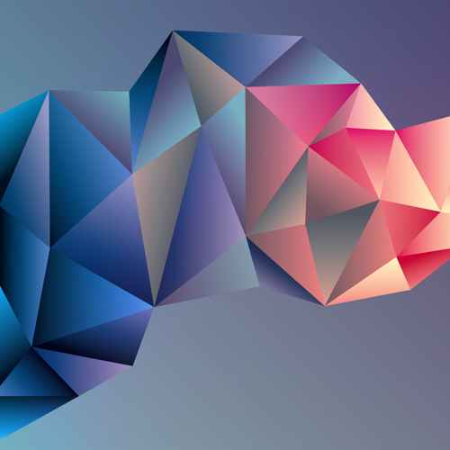 3D geometric shape art background vectors set 03 3D geometric shape art background vectors set 03