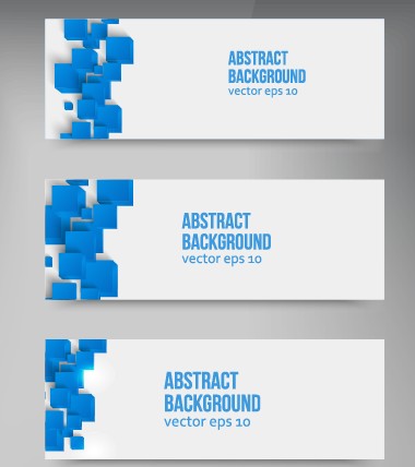 Abstract blue square banner vector 02