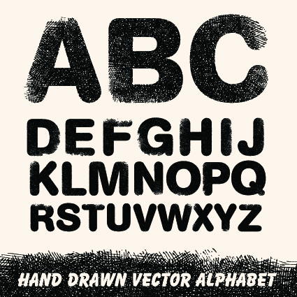 3D alphabet vector set 05