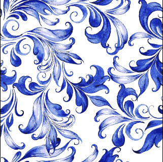 seamless pattern floral blue beautiful 