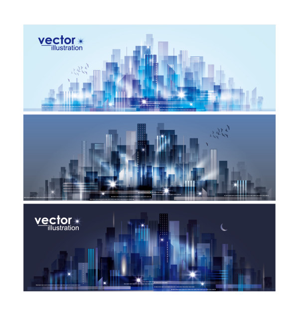 Big city day and night vector