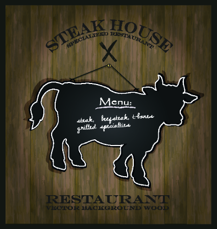 Blackboard restaurant menu on the wall vector 02