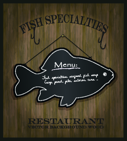 Blackboard restaurant menu on the wall vector 04
