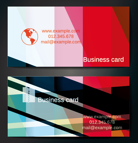 Business card abstract shape vector template 04