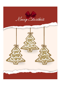 torn paper hanging christmas tree christmas background 