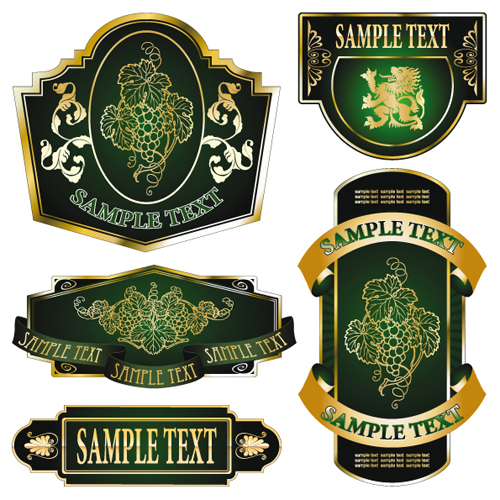 Color luxurious Labels mix vector 01