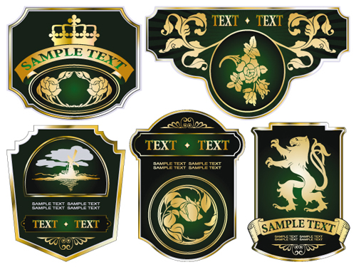Color luxurious Labels mix vector 02