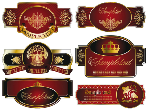 Color luxurious Labels mix vector 03