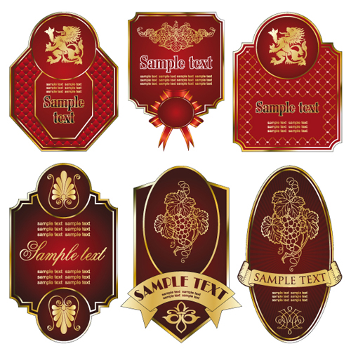 Color luxurious Labels mix vector 05