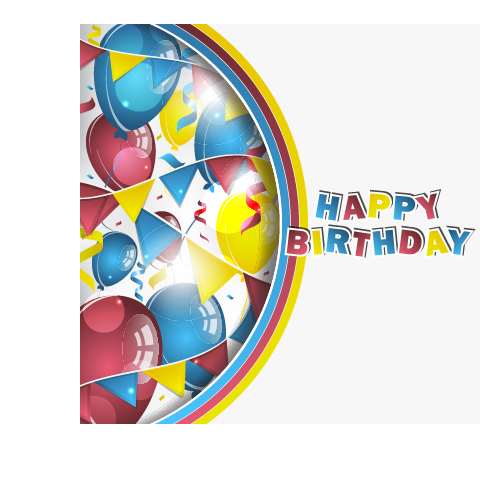 happy birthday confetti colored birthday balloons background 