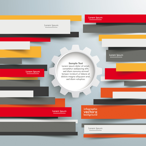 infographics background vector set 07 Colored paper infographics background vector set 07
