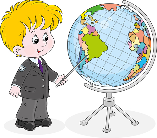 Cute pupil cartoon style vector 01