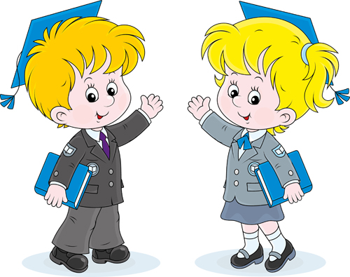 Cute pupil cartoon style vector 02