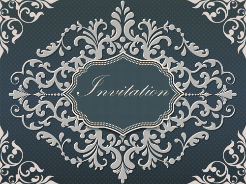 invitation cards invitation gray floral dark card 