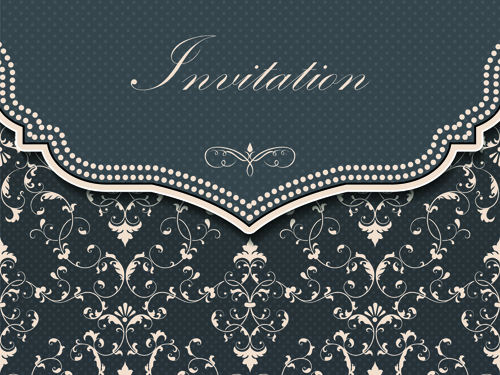 material invitation cards invitation gray floral dark card 