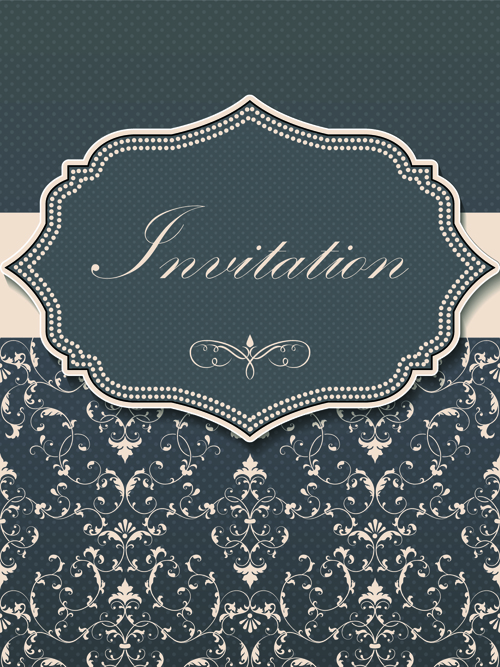 material invitation cards invitation gray floral dark card 