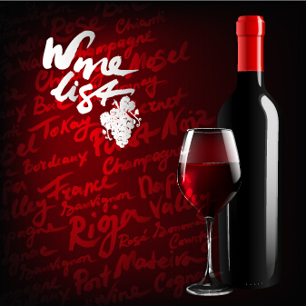 red wine menu background vector background 