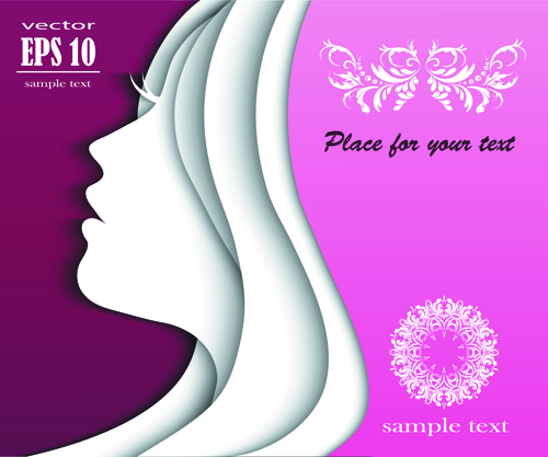 Female face multilayer background vector 01