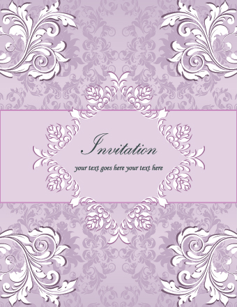invitation floral background vector background 