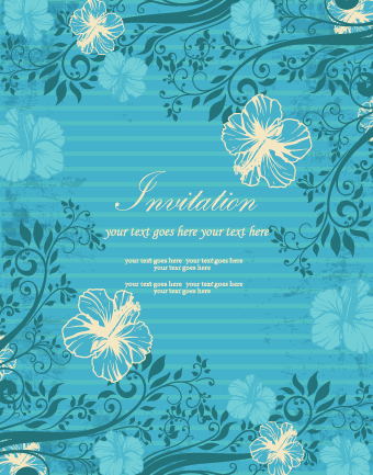 invitation floral background vector background 