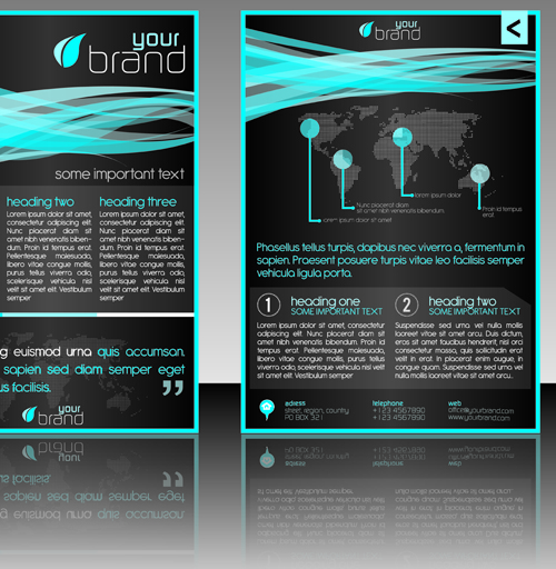 Commonly Flyer and business card design vector 02