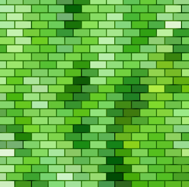 Green brick wall texture background vector