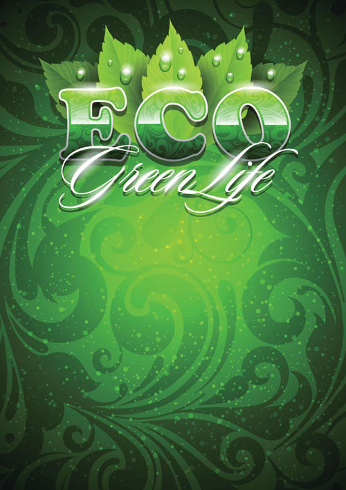 green floral eco background 