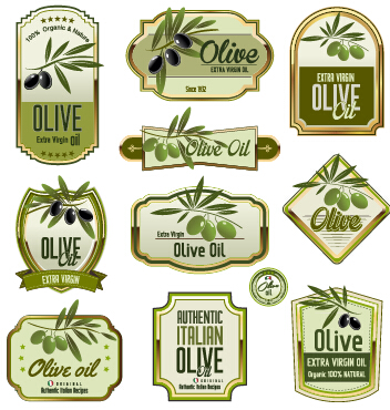 olive oil olive labels green 