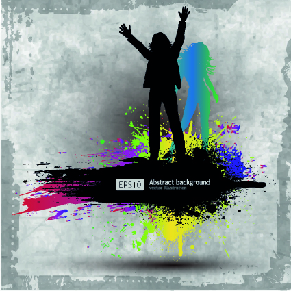 Grunge paper background art vector 03
