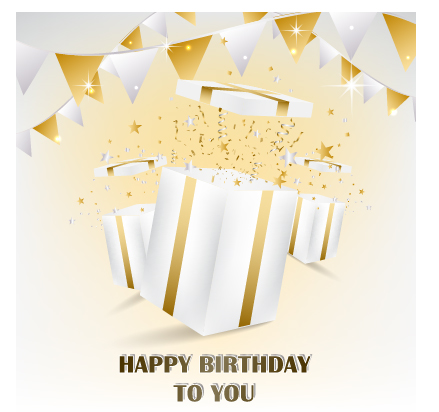 Happy Birthday gift card vector design
