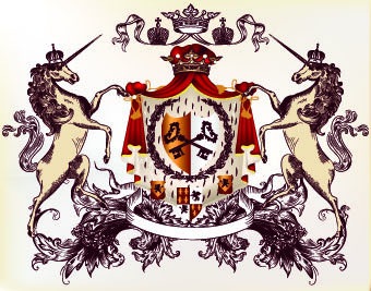 Vintage Heraldry design elements vector set 03