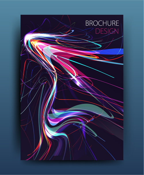 Magazine or brochure colored abstract cover vector 11