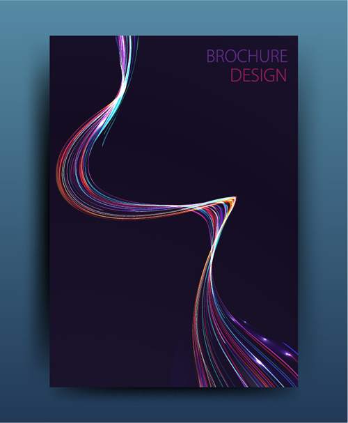 Magazine or brochure colored abstract cover vector 14