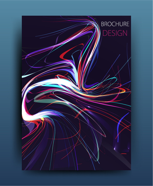 Magazine or brochure colored abstract cover vector 15