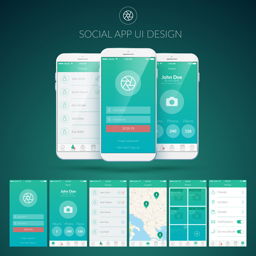 social mobile interface app 