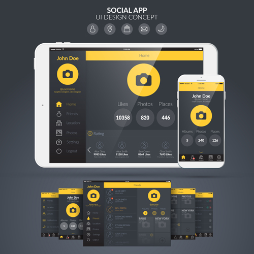 social mobile interface app 