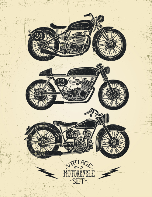 Retro font posters poster motorcycle creative 
