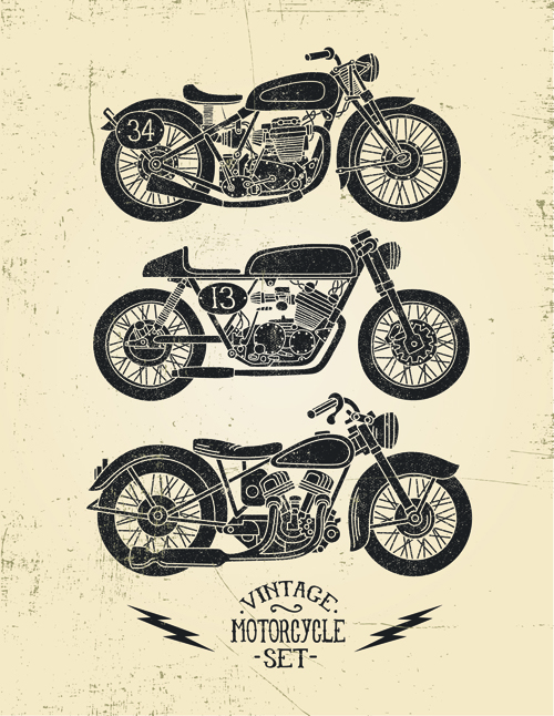 posters creative vector graphics 02 Motorcycle retro posters creative vector graphics 02