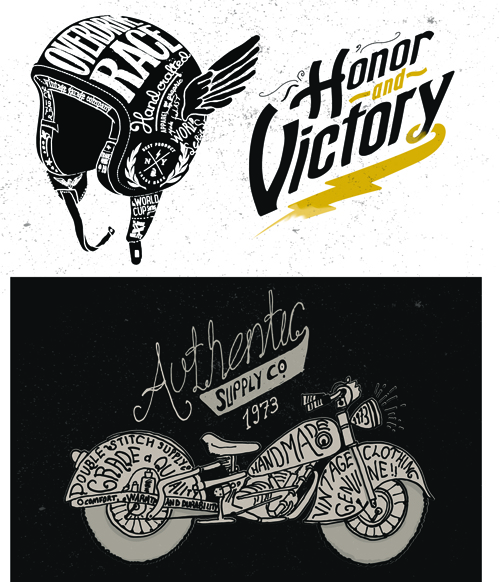posters creative vector graphics 04 Motorcycle retro posters creative vector graphics 04